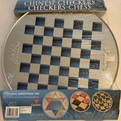 Three-in-One Checkers/Chess/Chinese Checkers