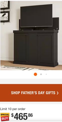 Black TV Stand Fits TVs up to 40-50 in. with Lift Cabinet and Remote Control