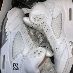 Jordan 5 Metallic White Size 9