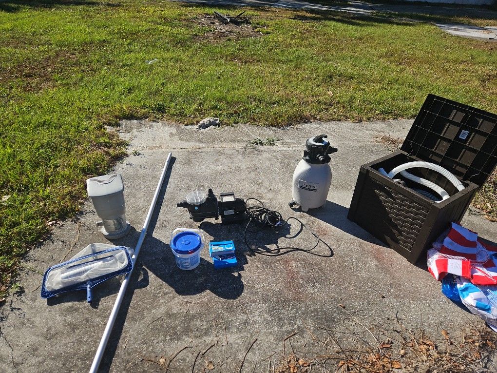 Pool Pump And Sand Filter! Misc. Supplies .