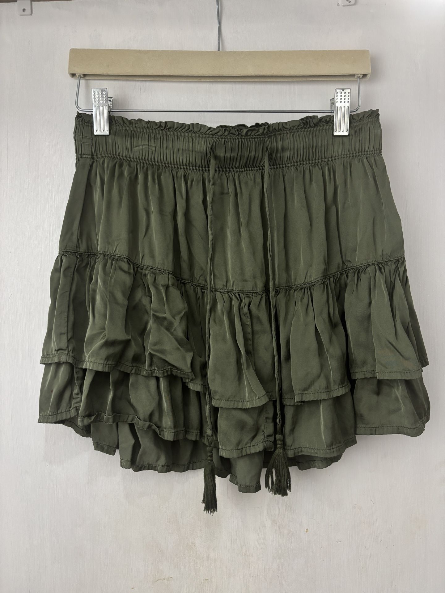 Aerie Sage Green Ruffle Mini Skirt S