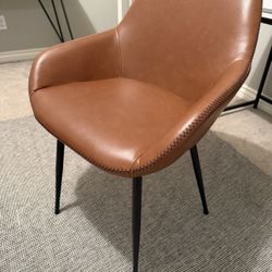 BROWN LEATHER DESK CHAIR