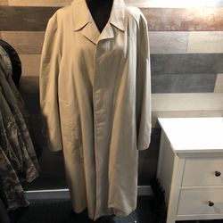 VTG LONDON TOWNE Jacket Mens Tan Thermal Removable Liner Long Trench Coat SZ 44