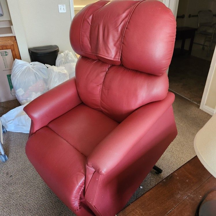 Lift Chair Red Leather Recliner