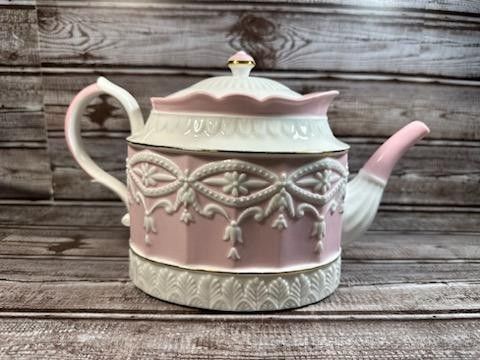 Vintage Lennox Pink Tea Pot Beautiful Design! 