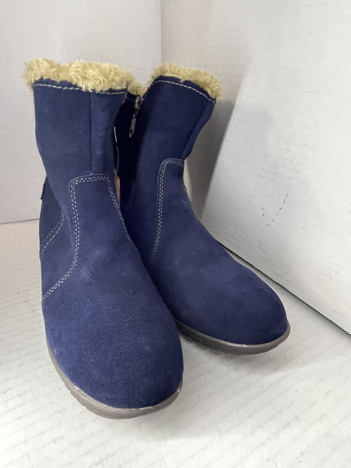 Sporto 7.5 W  Blue suede winter snow ankle boots girl
