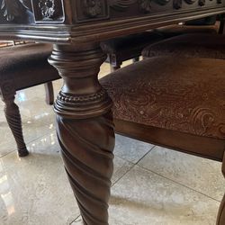 Like New Dining Table Set With Extra leaf ( Table And 6 Chairs )from Ashley Furniture