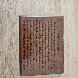 Wooden "Why Worry?" sign with keyhole back #homedecor