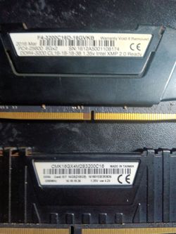 DDR4 32 GB four 8GB sticks of RAM 3200 MHz