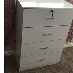 Dresser, Chest, Tall Chest, White, W Lock