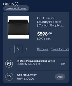 GE Universal Washer & Dryer Pedestals