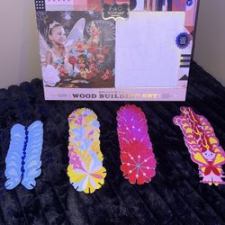 FAO Schwarz Enchanted Fairy Garden Wood Butterfly Flower Tile Building Set 