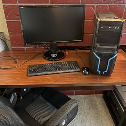 Gaming Computer With Monitor, Keyboard And Mouse