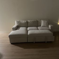 Modern Beige Couch And Love Seat  With Storage  