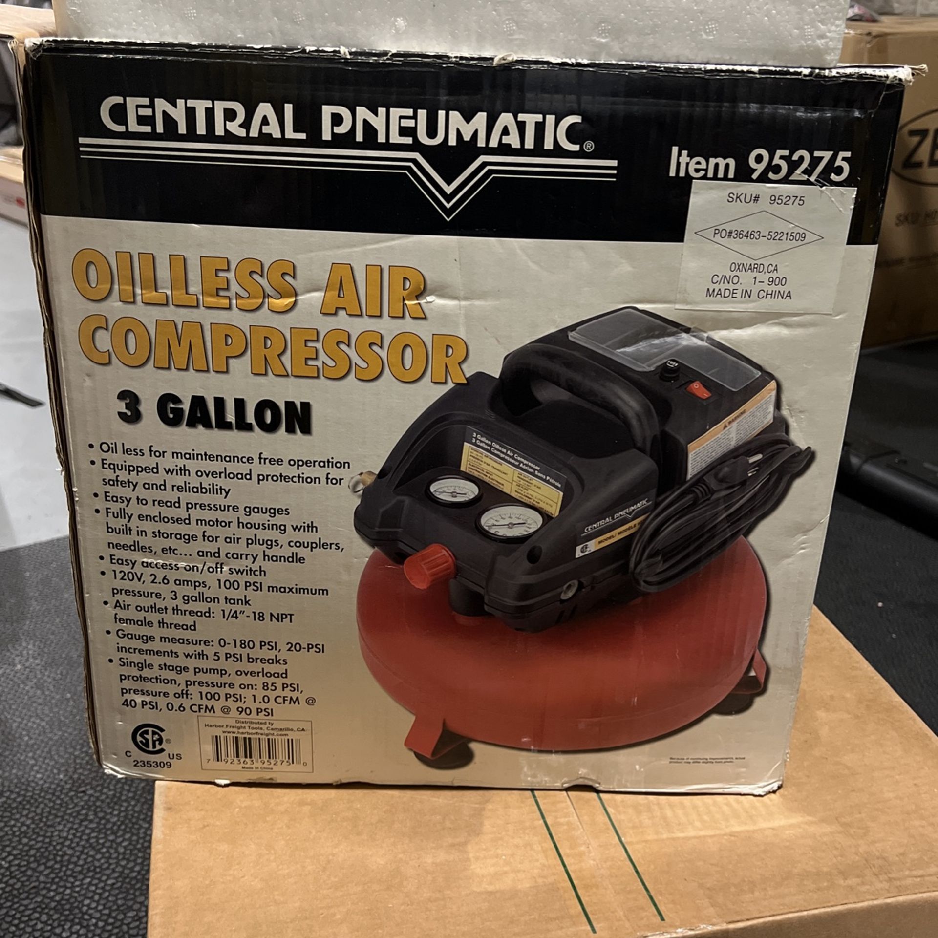 Oilless Air Compressor (Central Pneumatic )