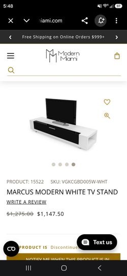 Marcus Modern White TV Stand