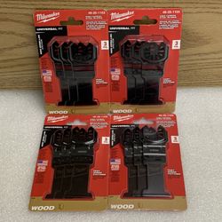 Lot Of  4 Milwaukee 49-25-1103 Oscillating Multi Tool 1-3/8 HCS Wood Blade 3pk