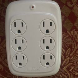 Six outlet electrical power surge protector