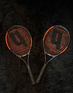 Wilson US Open Tennis Racquets Lot of 2 Orange/Black Black/Orange