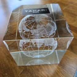 Glass Paperweight Of The World