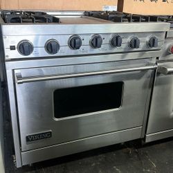 Viking 36”Wide Dual Fuel Range Stove Stainless Steel With Griddle 