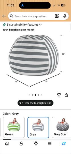 Stuffy Bean Bag Chair Storage
