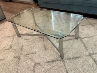 Glass Top Coffee Table with Chrome Base