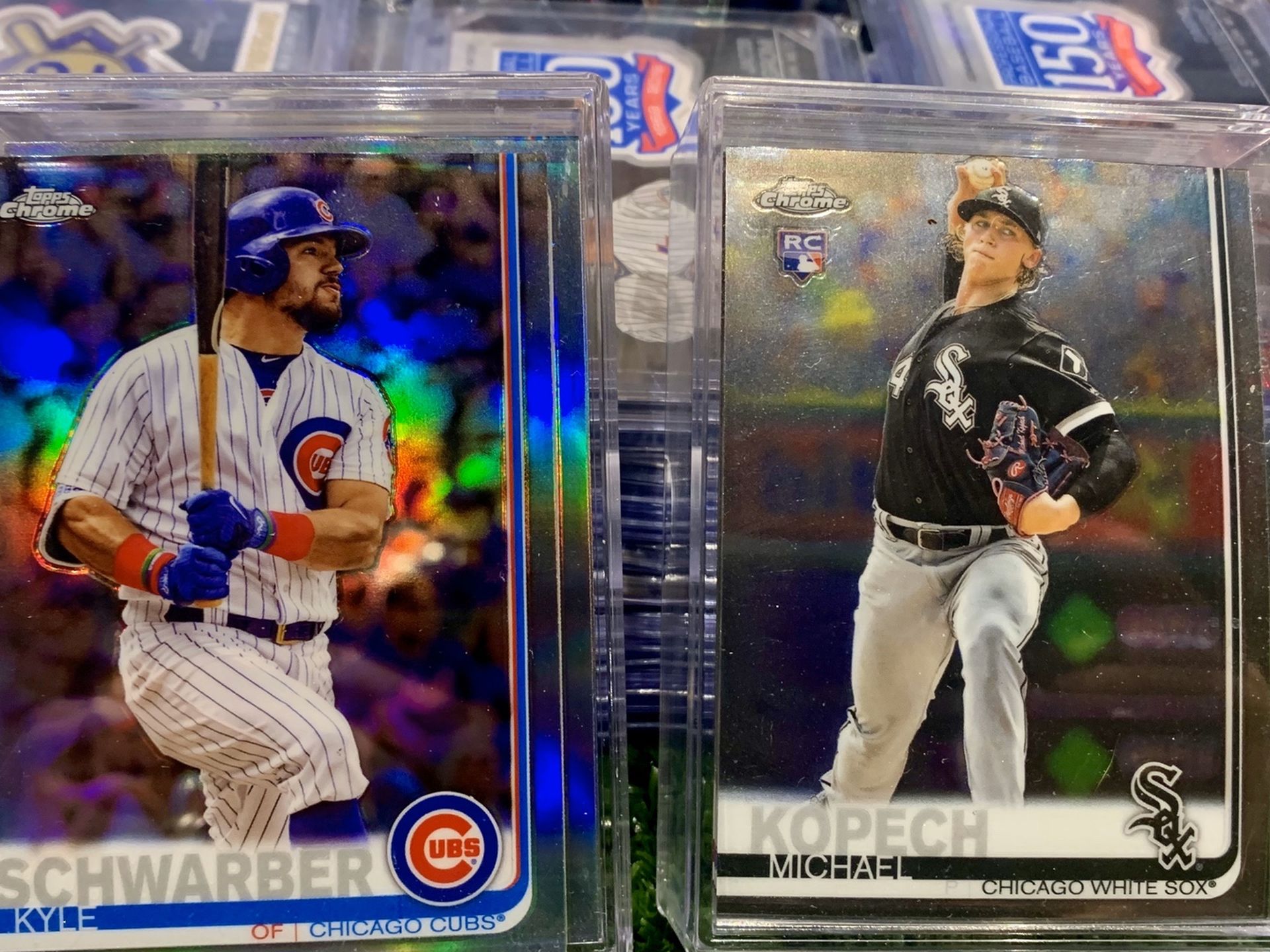 2019 Topps Chrome Refractors And Rookie Baseball Cards.