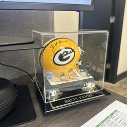 Brett Favre - Autographed  mini Helmet - with display cards