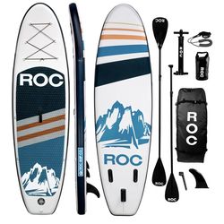 Roc Inflatable Stand Up Paddle Board with Premium SUP Paddle Board Accessories