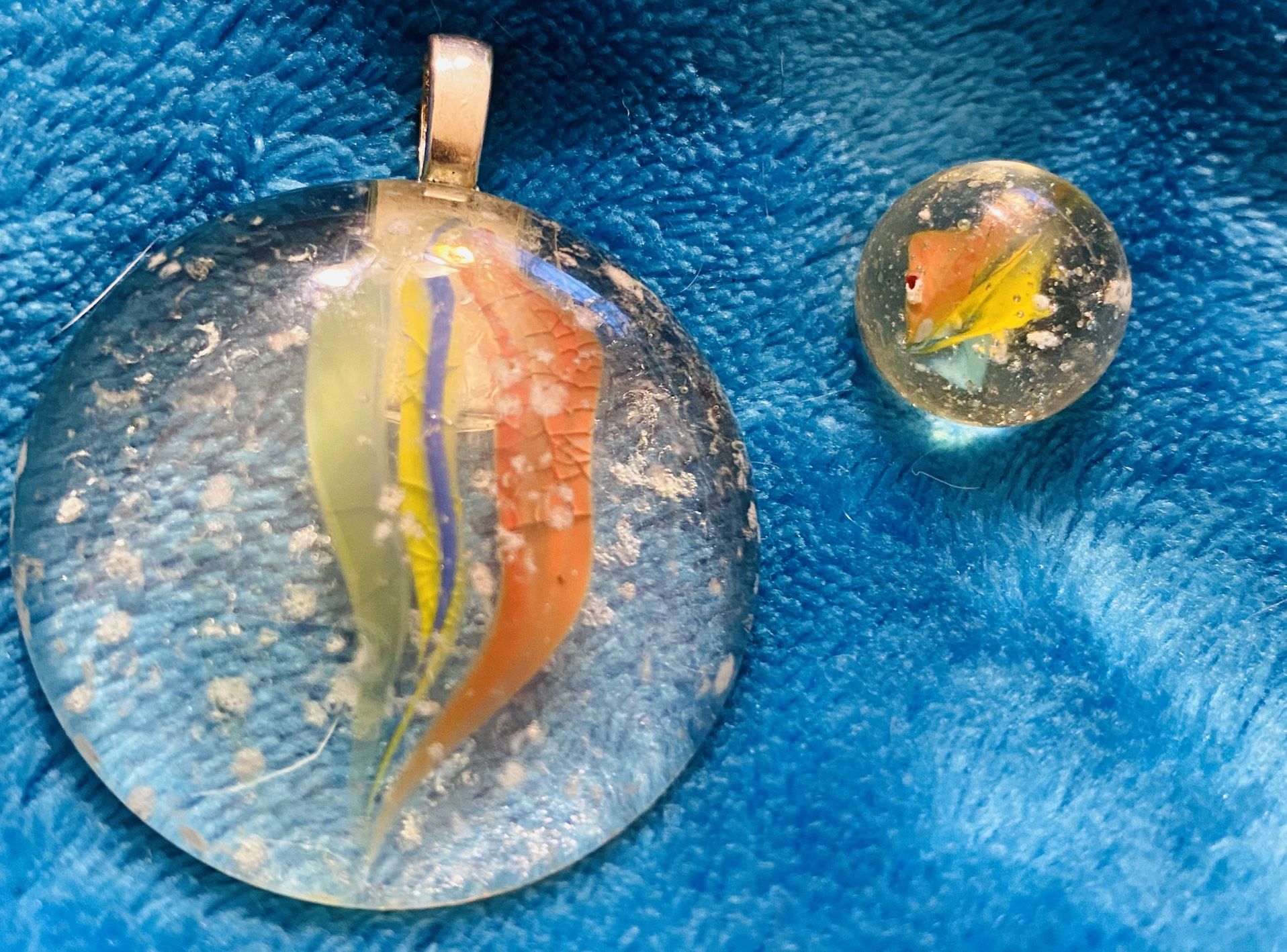 Vintage Marble And Matching Pendant