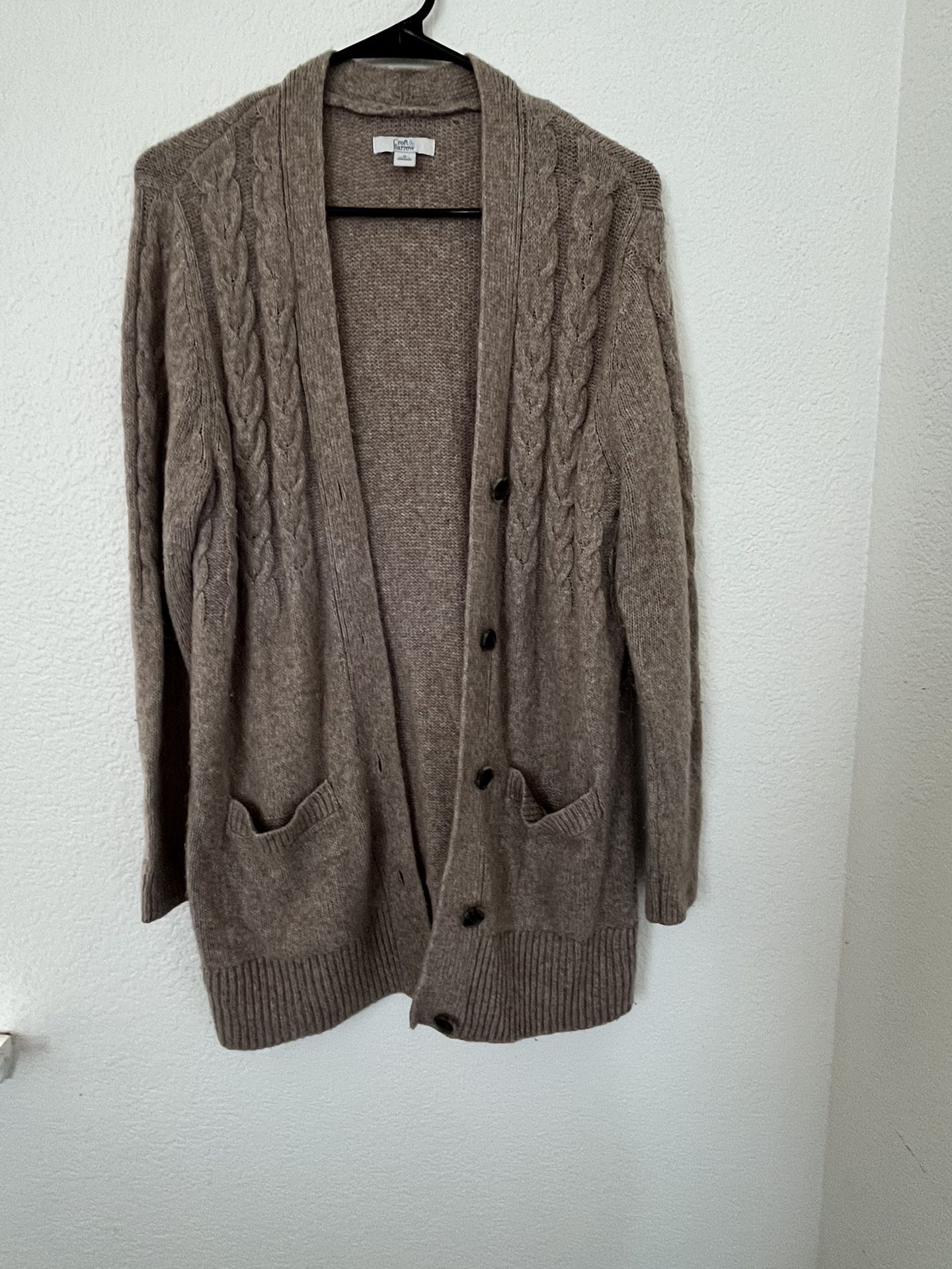 Tan Clolored Cardigan Sweater