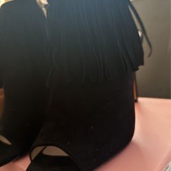 Black heel Open Toe Booties