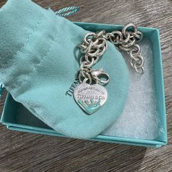 Tiffany & Co. Blue Enamel Splash Heart Tag