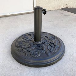 (New) $25 Outdoor Patio Umbrella 18” Round Base Weight 18lbs, Fit 1.5” Pole Stand