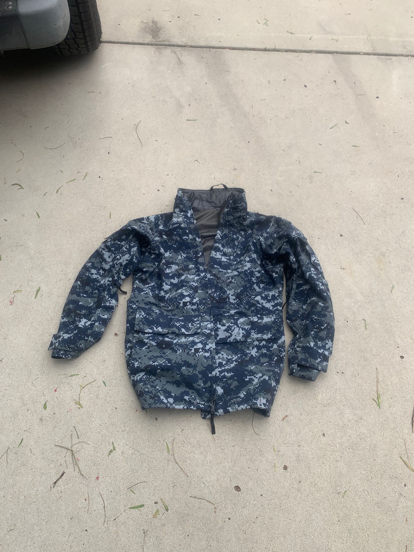 Navy Parka Small Long (Gortex) Military Camouflage Rain Jacket