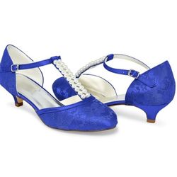 Blue Bridal Shoes, New, Unworn, $25
