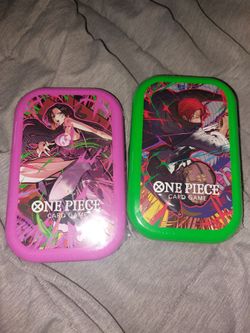 One Piece Card Game Tin Cases Set of 2 and 10x Eb05 packs