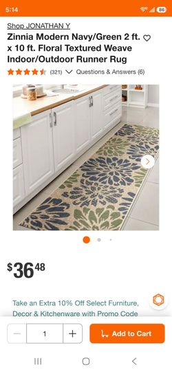 Jonathan Y Zinnia Floral Runner Rug 2x10