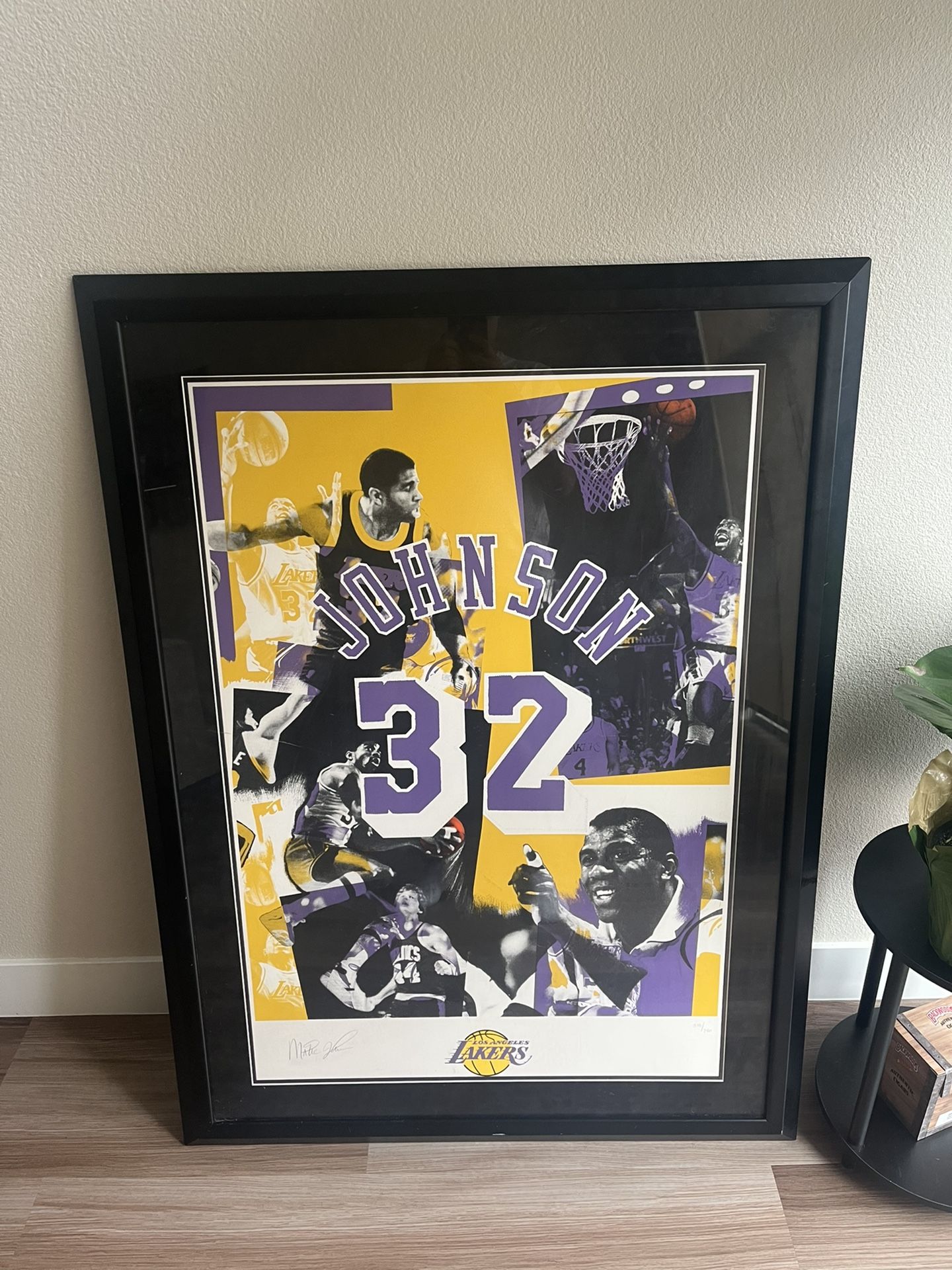 LAKERS Magic Johnson/ Larry Bird Framed Art