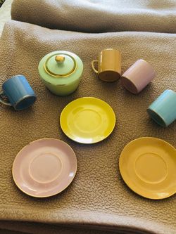 Vintage Sesto Fiorentino La Colonmata Cups, Saucers, and Sugar