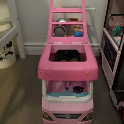 Barbie Dream Camper And Bag of Dolls And Accessories