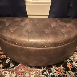 Leather Ottoman 