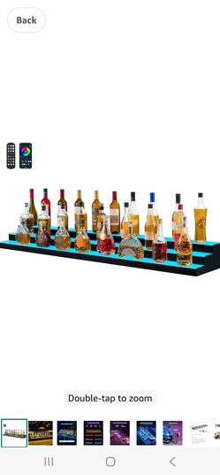 VEVOR LED Lighted Liquor Bottle Display, 3 Tier 70 Inch, Illuminated Home Bar Shelf with RF Remote & App Control, 7 Static Colors, Acrylic Lighted Whi