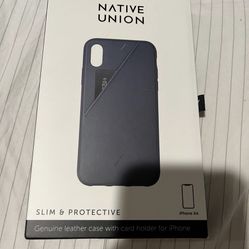 Native Union Blue Leather IPhone XR Clic Card Case