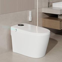2596h 2491 $240 Smart Toilet with Bidet Built in, Heated Seat, 4 Cleaning Modes, Child Mode, Warm Dryer & LED Display, Elongated One-Piece Electric T