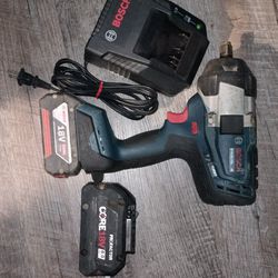 Bosh Impact Charger And 2 Batteries GDS-18740