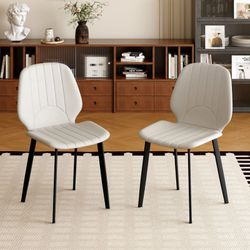 Modern Upholstered Dining Chairs, Set of 2 - Gray
