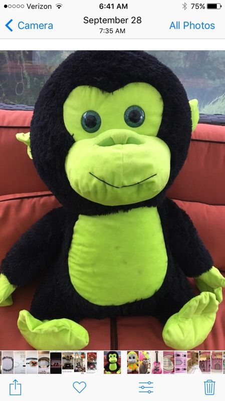 Stuffed monkey large.