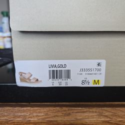 Livia Gold Wedge Sandals